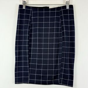 Liverpool Navy Square Brushed Pencil Knee Skirt Women's‎ Sz 2 26 Petite NEW NWT